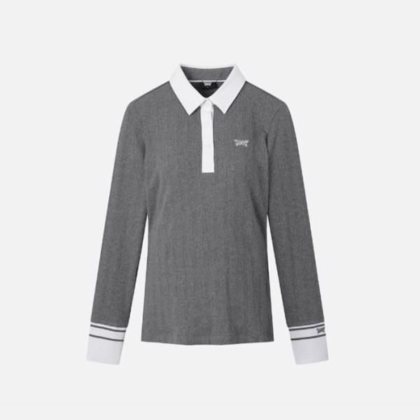 ✨PXG 여성 텍스쳐 칼라 롱슬리브 티셔츠 - gol1893x