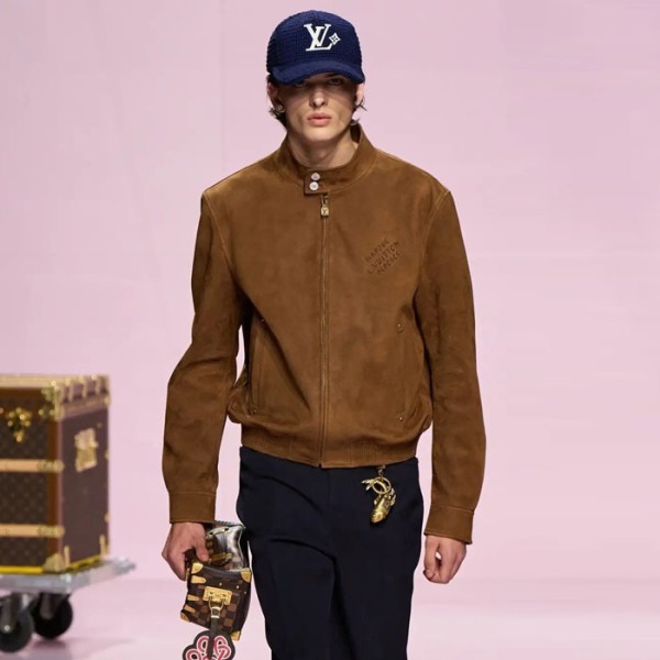 ✨루이비통 남성 가죽 바시티 자켓 - Louis vuitton Mens Leather Jackets - lvc12382x