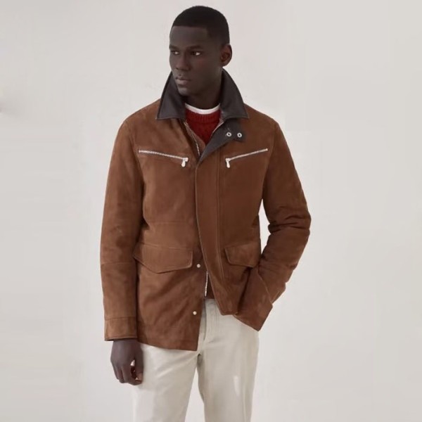 ✨브루넬로쿠치넬리 남성 가죽 재킷 - Brunello Cucinelli Mens Leather Jacket - brc12439x