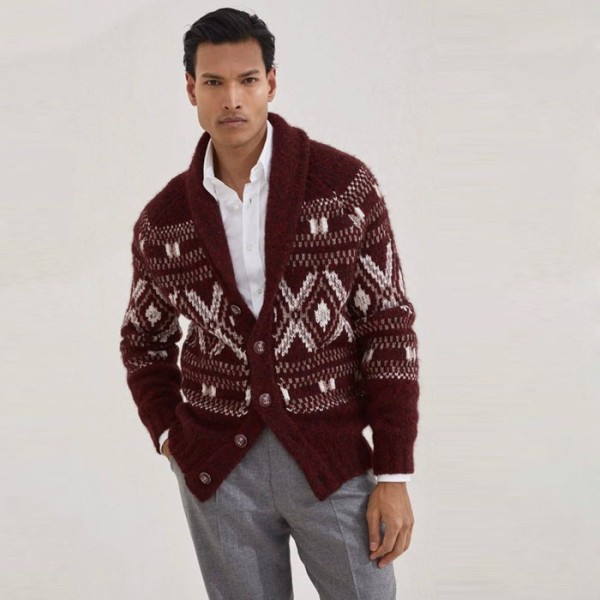 ✨브루넬로쿠치넬리 남성 브이넥 가디건 - Brunello Cucinelli Mens V-neck Cardigan - brc12618x