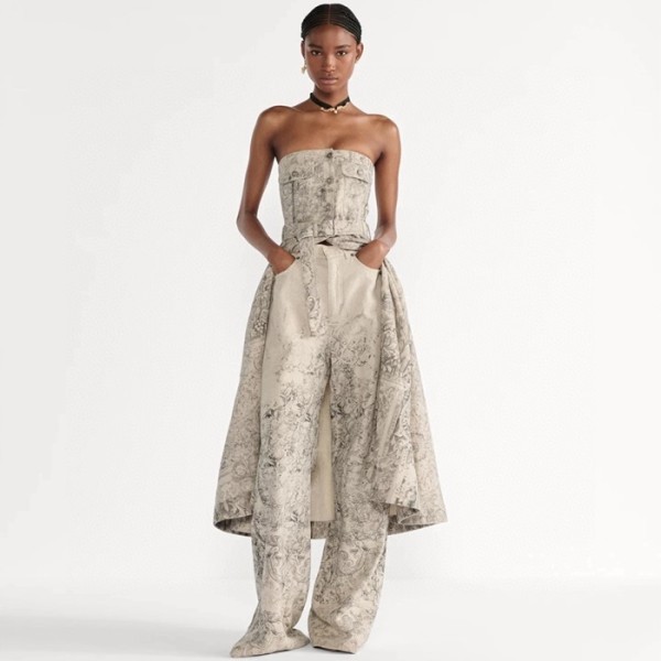 ✨디올 여성 벨트 뷔스티에 미디 드레스 - Dior Womens Belted Bustier Midi Dress - dic12625x