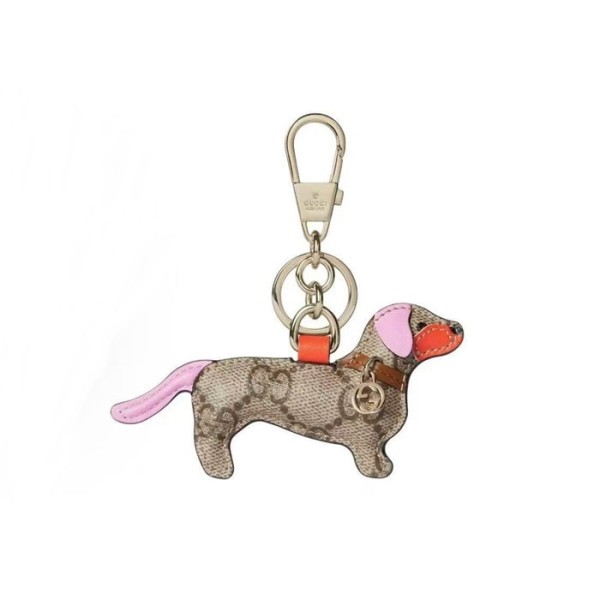 ✨구찌 남/녀 GG 엠블럼 캔버스 강아지 백 참 키체인 - Gucci Unisex Emblem Canvas Key Ring - acc6420x