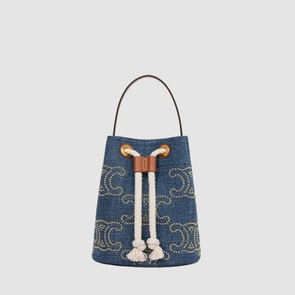 ✨셀린느 여성 틴 드로우스트링 트리옹프 스터드 - Celine Womens Teen Drawstring Triomphe Studded - ceb13053x