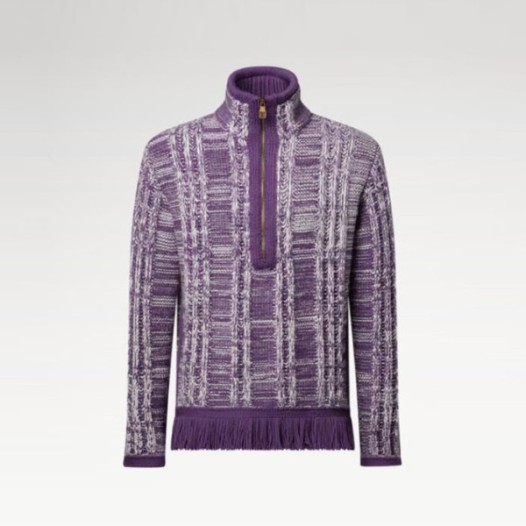 ❤루이비통 남성 스트라이프드 자카드 하프 지퍼 스웨터 - Louis vuitton Mens Striped Jacquard Half-zip Sweater - lvc12823x