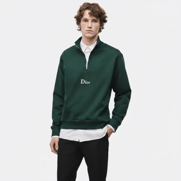 ✨디올 남성 기모 지퍼 네크라인 스웨트 셔츠 - Dior Mens Zipper Neckline Sweatshirt - dic13005x