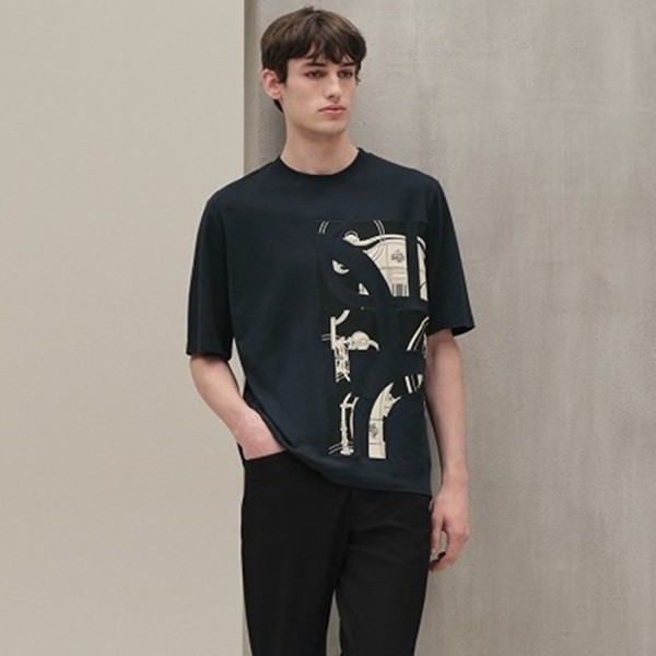 ✨에르메스 남성 라운드 반팔티 - Hermes Mens Round Tshirt - hec13030x