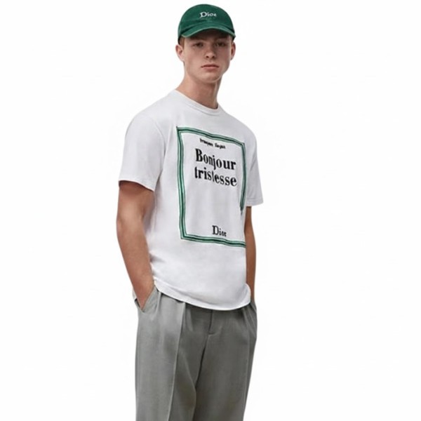 ✨디올 남성 북커버 자수 티셔츠 - Dior Mens Book Cover Embroidered Tshirt - dic13266x