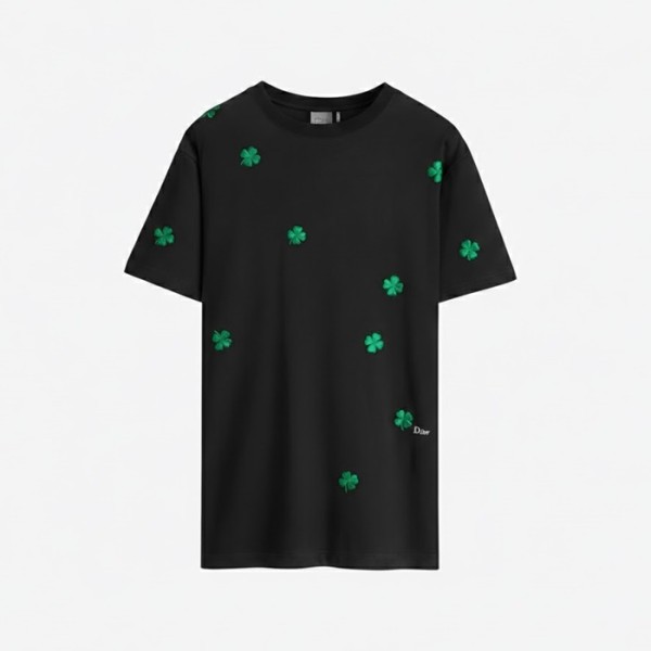 ✨디올 남성 클로벌 자수 티셔츠 - Dior Mens Clover Embroidered Tshirt - dic13267x