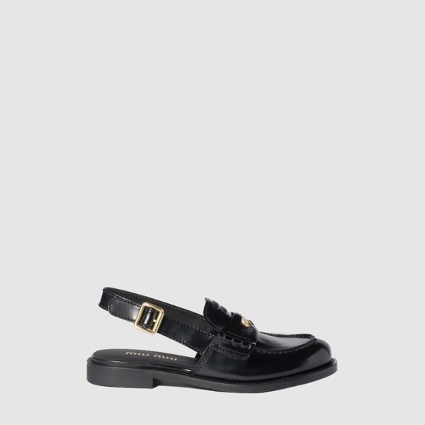 ✨미우미우 여성 브러시드 가죽 슬링백 로퍼 - Miu Miu Womens Brushed Leather Slingback Loafers - mis8984x