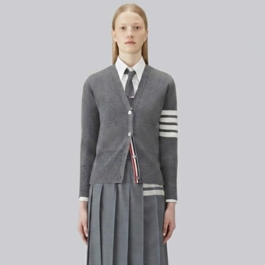 ❤톰브라운 여성 클래식 밀라노스티치 가디건 - Thom Browne Womens Crepe Milano 4-Bar Cardigan - thc13525x