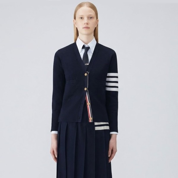 ✨톰브라운 여성 밀라노클래식 가디건 - Thom Browne Womens Milano Classic Cardigan - thc13526x