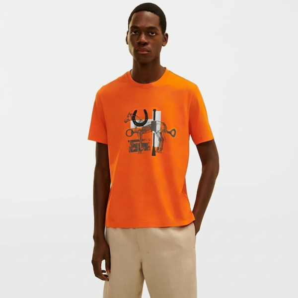 ✨에르메스 남성 라운드 반팔티 - Hermes Mens Round Tshirt - hec13677x