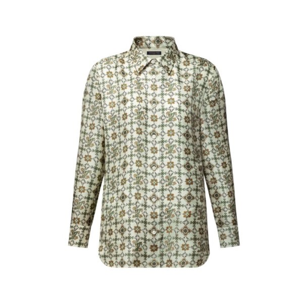 ✨루이비통 여성 누보 모노그램 실크 셔츠 - Louis vuitton Womens Nouveau Monogram Silk Shirt - lvc13698x
