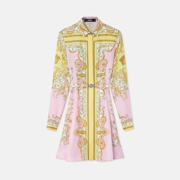 ✨베르사체 여성 실크 드레스 - Versace Womens Silk Dress With Waist Belt - vec13708x