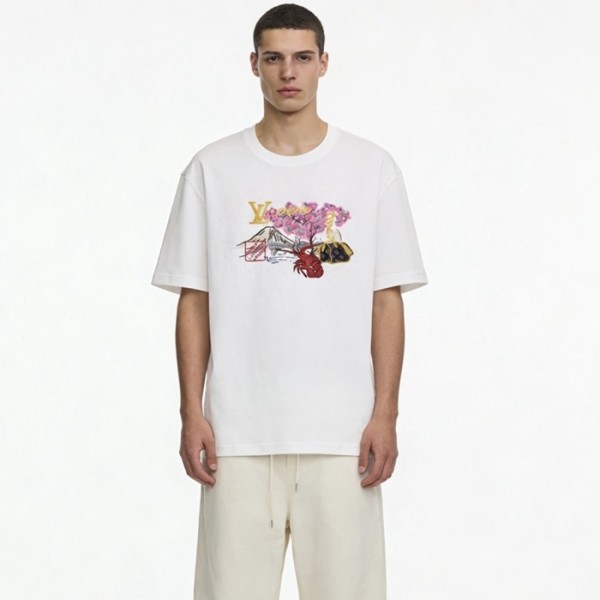 ✨루이비통 남성 라운드 반팔 티셔츠 - Louis vuitton Mens Round Tshirt - lvc13793x