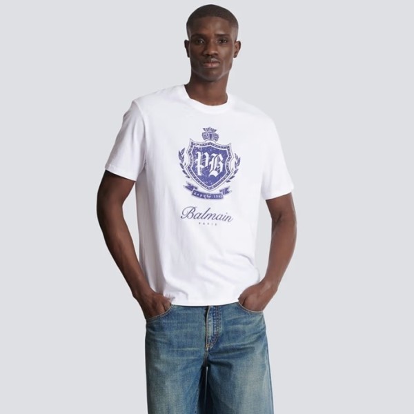 ✨발망 남성 라운드 반팔티 - Balmain Mens Round Tshirt - bmc13838x