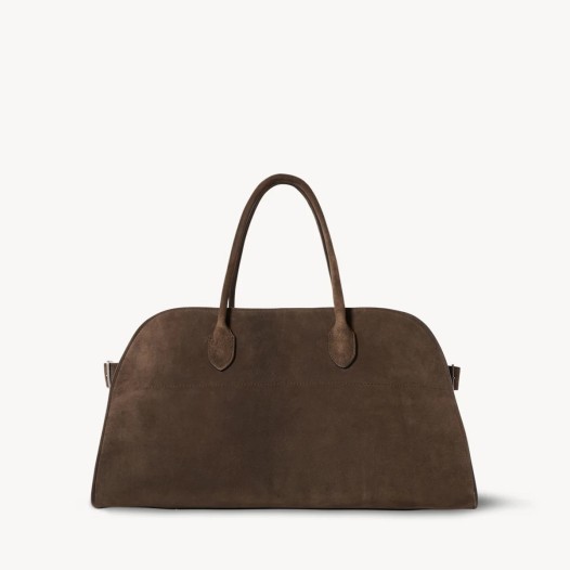 더로우 The Row 차정원 스웨이드 Margaux Shoulder 마고 12 가죽 백  너트브라운