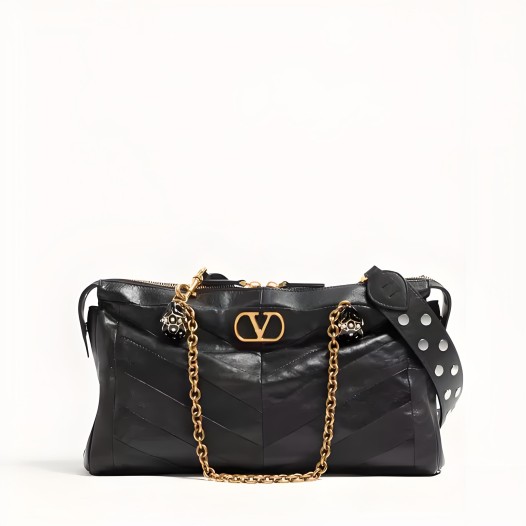 발렌티노 고현정 화사 가라바니 판테아 미디엄 숄더백 블랙 Valentino Womens
