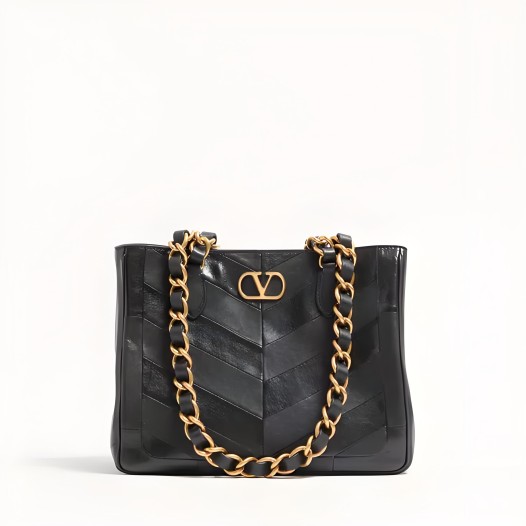 발렌티노 가라바니 라센느 스몰 쇼퍼백 블랙 Valentino Womens
