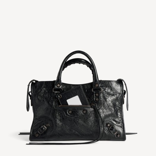 발렌시아가 르 시티 백 스몰 블랙 브라스 장식  Balenciaga Womens Le City Bag Small