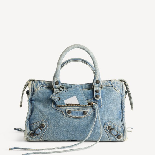 발렌시아가 여성 르 시티 백 스몰 블루 브라스 장식  Balenciaga Womens Le City Bag Small