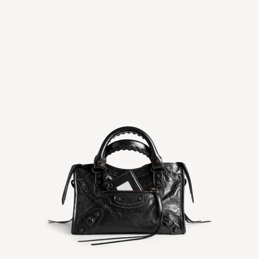 발렌시아가 여성 르 시티 백 미니 블랙 브라스 장식  Balenciaga Womens Le City Bag Mini