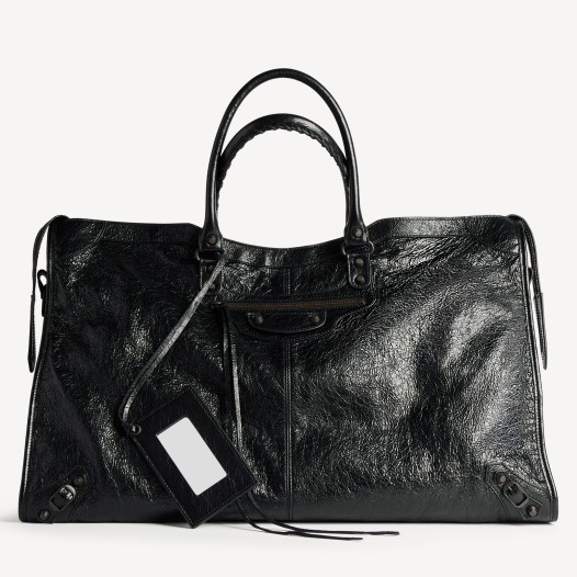 발렌시아가 남성 르 시티 트래블 백 블랙 브라스 장식 Balenciaga Mans Le City Bag Large