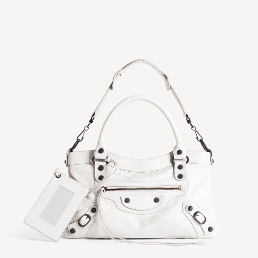 발렌시아가 여성 르 시티 퍼스트 백 화이트 브라스 장식 Balenciaga Womens Le City First Bag