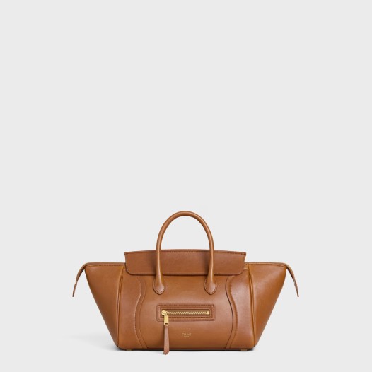 셀린느 여성 리틀 러기지 서플 샤이니 램스킨 탠 Celine Womens Supple Shiny Lambskin