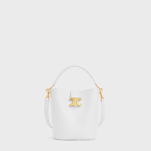 셀린느 여성 고현정 스몰 루이즈 버킷 백 부드러운 카프스킨 화이트 Celine Womens Small Louise Bag