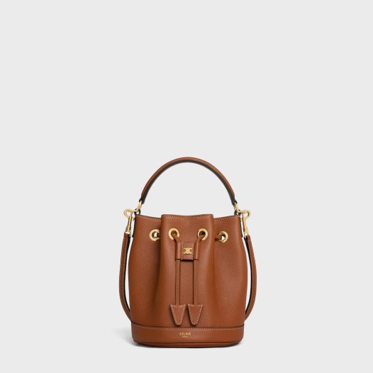 셀린느 여성 틴 클라라 미니 버킷 백 카프스킨 카멜 Celine Womens Tin Clara Bag