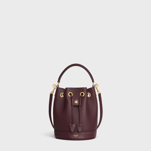 셀린느 여성 틴 클라라 미니 버킷 백 카프스킨 버건디 Celine Womens Tin Clara Bag