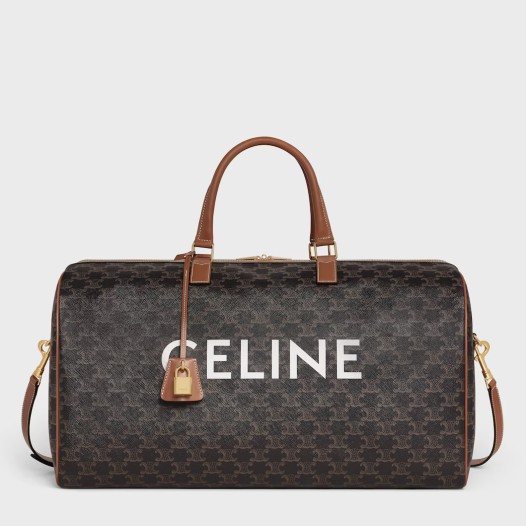 셀리느 라지 보스턴 트래블 백  CELINE 프린트 트리옹프 캔버스 캔버스 Celine Unisex Triopé Travel Bag