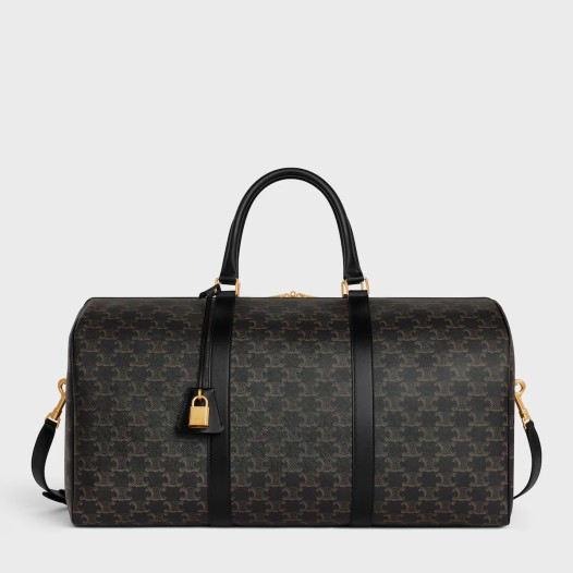 셀리느 라지 보스턴 트래블 백 트리옹프 캔버스 블랙 Celine Unisex Triopé Travel Bag