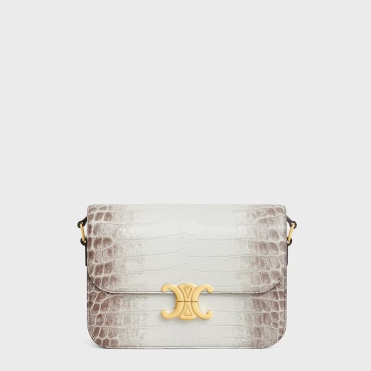 셀린느 여성 클래식 트리옹프 백 나일 악어 색상 내추럴 주문제작 Celine Womens