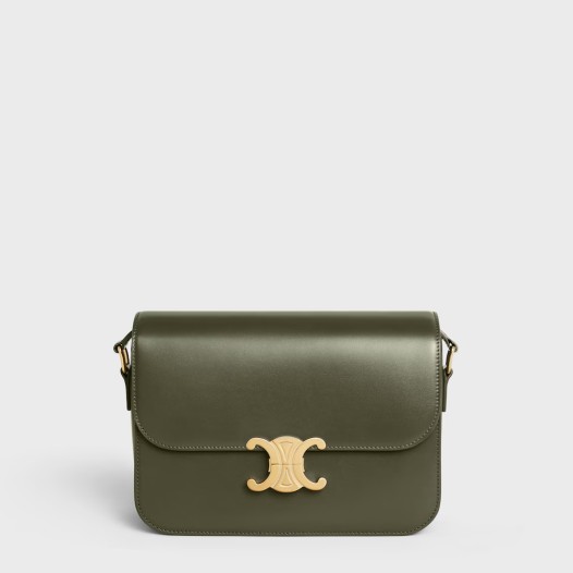 셀린느 여성 클래식 트리옹프 백 샤이니 카프스킨 다크 올리브 Celine Womens Triomphe Bag