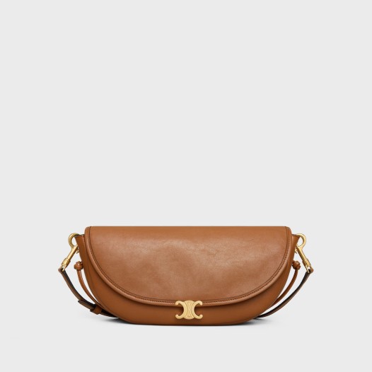 셀린느 여성 리틀 하프 문 소프트 트리옹프 서플 샤이니 램스킨 소프트 탠 Celine Womens Little Half Moon Soft Triomphe