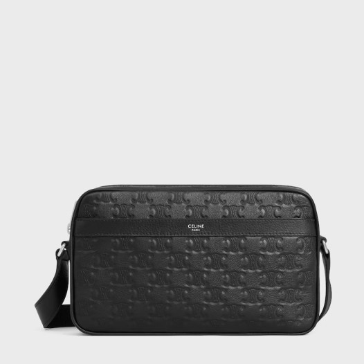 셀린 남성 미디엄 메신저백 트리옹프 엠보싱 카프스킨 블랙 Celine Bag