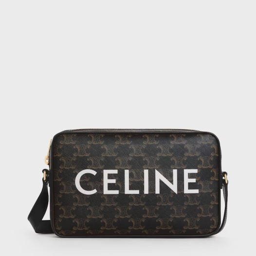셀린느 남성 미디엄 메신저백 CELINE 프린트 트리옹프 캔버스 블랙 Celine Bag