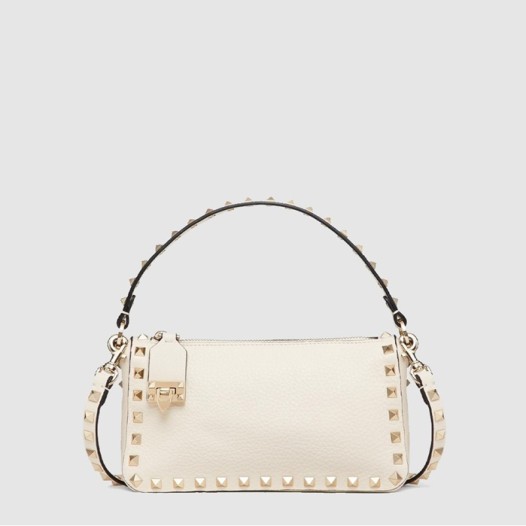 발렌티노 가라바니 스몰 락스터드 크로스바디 백 카프스킨 아이보리 Valentino Womens Small Rockstud Bag