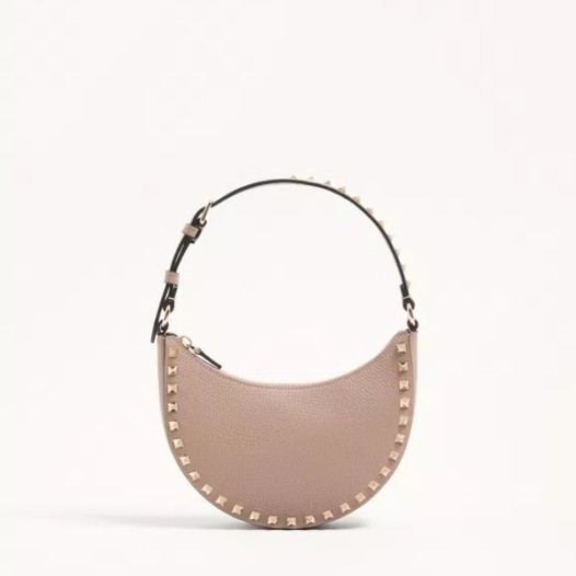 발렌티노 가죽 미니 락스터드 호보 백 푸르드 Valentino Womens Small Rockstud Bag