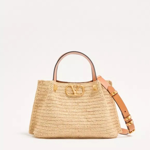 발렌티노 가라바니 라피아 스몰 쇼퍼백 내추럴 Valentino Womens Garavani Bag