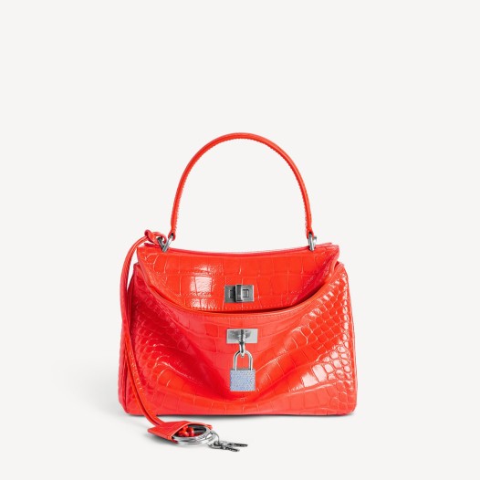 발렌시아가 악어패턴 여성 로데오 라인스톤 핸드백 미니 팝 오렌지 Balenciaga Women Bag