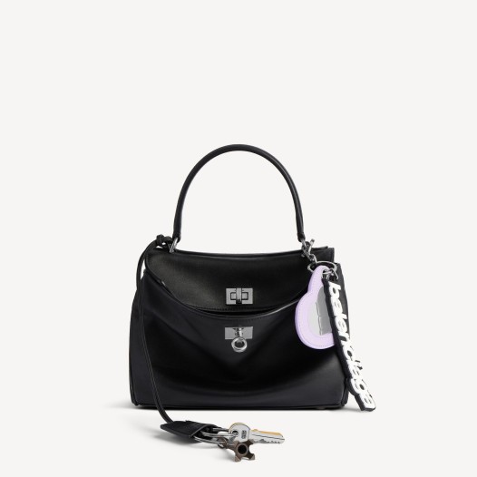 발렌시아가 여성 은장 로데오 참 핸드백 미니 블랙 Balenciaga Women Bag