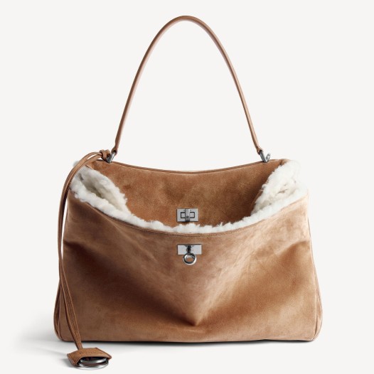 발렌시아가 여성 로데오 은장 스웨이드 핸드백 미디엄 노체 화이트 Balenciaga Women Bag