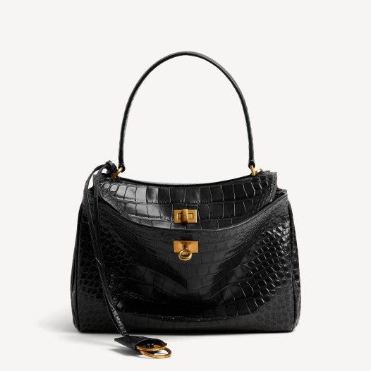 발렌시아가 여성 악어패턴 로데오 금장 핸드백 스몰 블랙 Balenciaga Women Bag