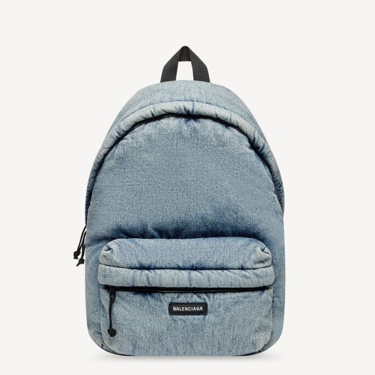 발렌시아가 남성 익스플로러 데님 백팩 페이드 블루 Balenciaga Bag
