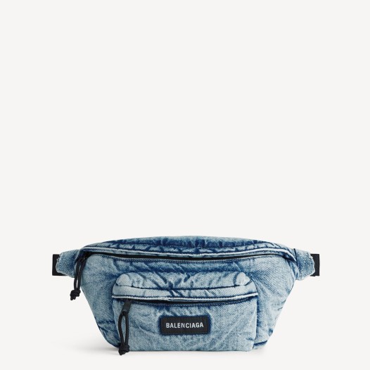 발렌시이가 남성 익스플로러 데님 벨트백 페이드 블루 Balenciaga Bag