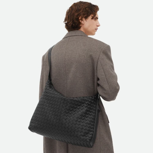 ★보테가베네타 남성 인트레치아토 미디엄 트래블러 호보 백 블랙 Bottega veneta Mens Traveller Bag