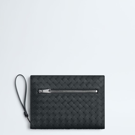 ★보테가베네타 남성 스몰 인트레치아토 손목 스트랩 도큐먼트 케이스 네이비 Bottega Veneta Mens Small Intrecciato Document Case